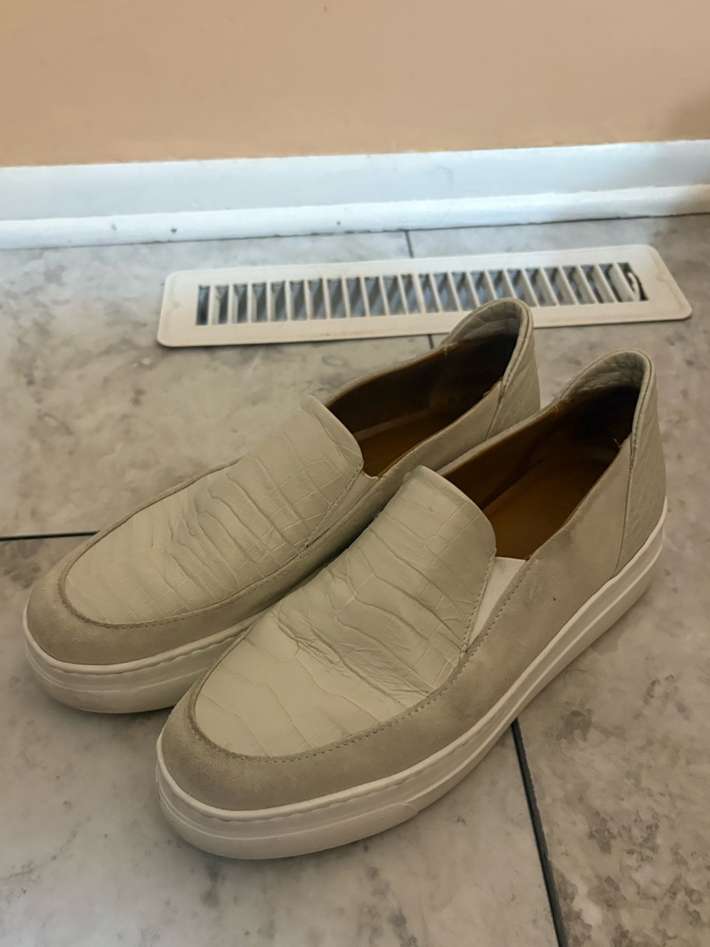 M. Gemi The Zeta Crocodile Print Suede Sneakers